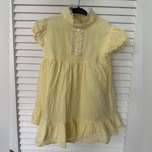 Le Petit Elle Swiss dot yellow dress 4T